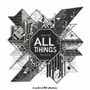 Words saying "All Things" inspired by the  periodic table  tattoo design idea