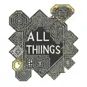 Words saying "All Things" inspired by the  periodic table  tattoo design idea