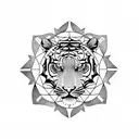 Tiger Head in a Mandala tattoo design idea