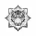 Tiger Head in a Mandala tattoo design idea