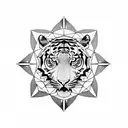 Tiger Head in a Mandala tattoo design idea