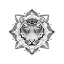 Tiger Head in a Mandala tattoo design idea
