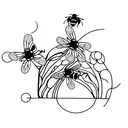 Hawthorne tree with two little bumblebees tattoo design idea