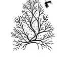 Hawthorne tree with two little bumblebees tattoo design idea