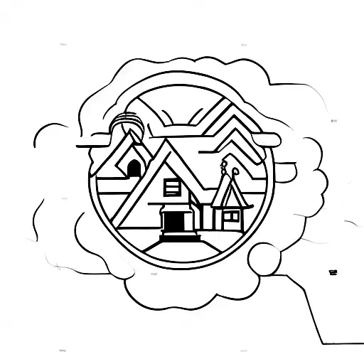 kenya with house  tattoo design idea