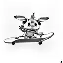 stitch on a skateboard tattoo design idea