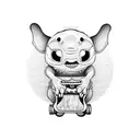 stitch on a skateboard tattoo design idea