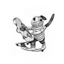 stitch on a skateboard tattoo design idea