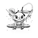 stitch on a skateboard tattoo design idea