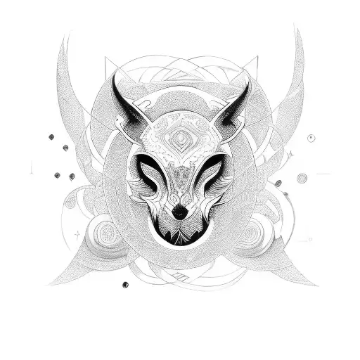 Spiritual symbols intertwined with celestial bodies tattoo design idea