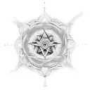 Spiritual symbols intertwined with celestial bodies tattoo design idea