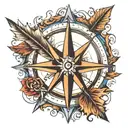 compass and arrow  tattoo design idea