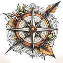 compass and arrow  tattoo design idea
