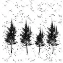 4 aspen trees on mountain tattoo design idea