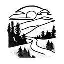 mountain road tattoo design idea