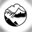 mountain road tattoo design idea