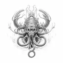 poseidon kraken ship storm tattoo design idea