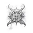 poseidon kraken ship storm tattoo design idea