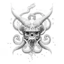 poseidon kraken ship storm tattoo design idea