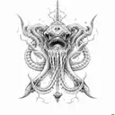 poseidon kraken ship storm tattoo design idea