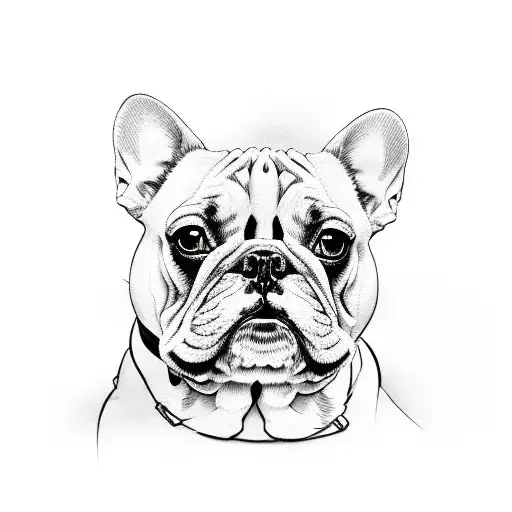 french bulldog pied tattoo design idea