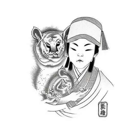 Representation of love between mother and child tattoo design idea