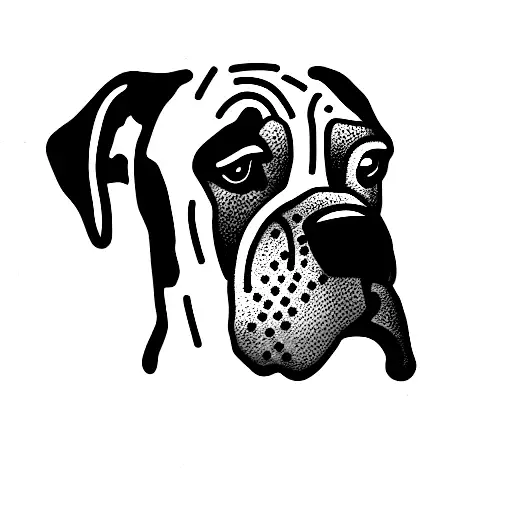 boxer dog tattoo design idea