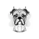 boxer dog tattoo design idea