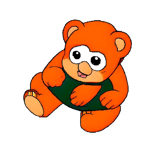 orange carebear with the words "i hate it!" tattoo design idea