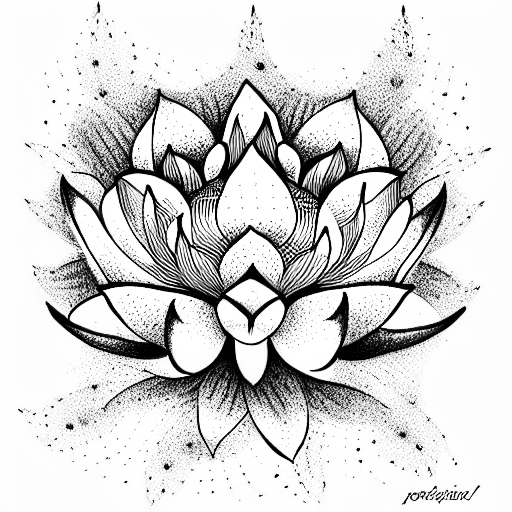 Dotwork Lotus Flower Tattoo Idea  BlackInk
