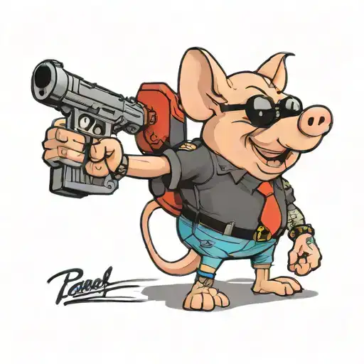 Officer Porky Pig tattoo design idea