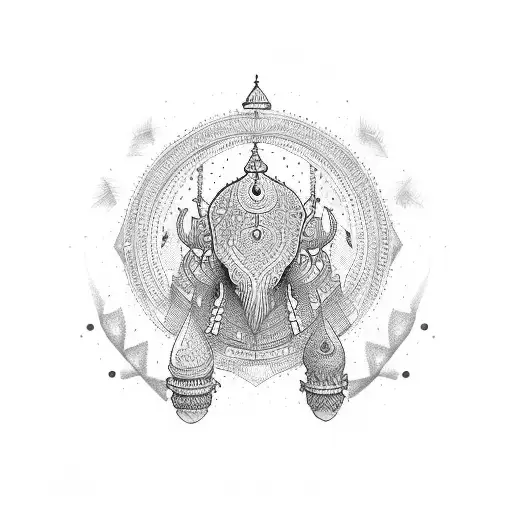 índia com arco tattoo design idea