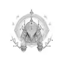 índia com arco tattoo design idea