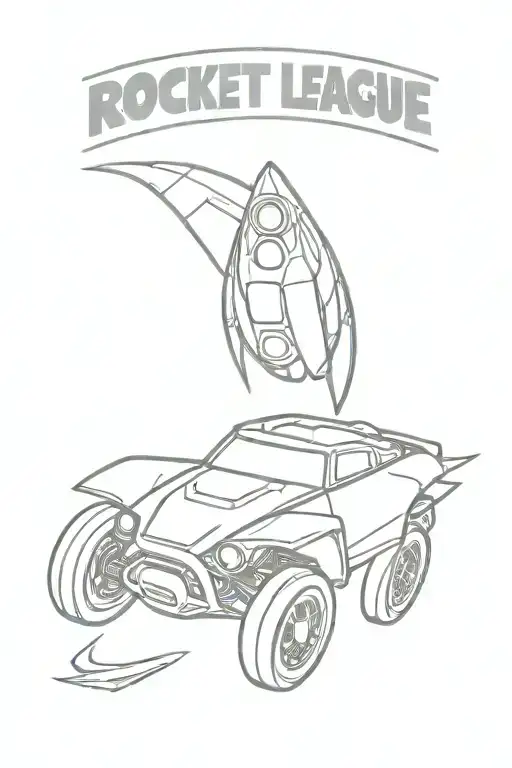 rocket league car tattoo design idea