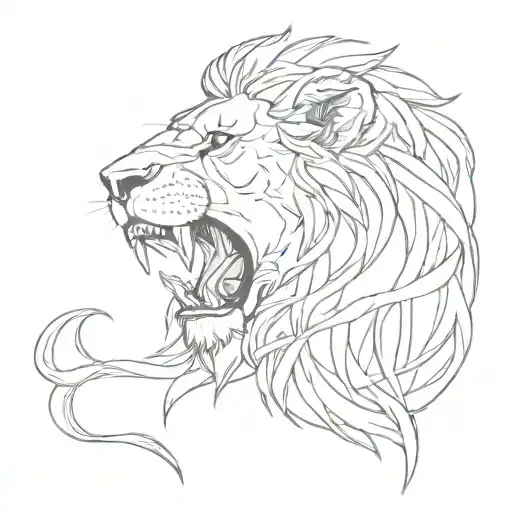 lion with mouth open and cross tattoo tattoo design idea