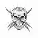 skull with spider tattoo design idea