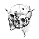 skull with spider tattoo design idea