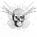 skull with spider tattoo design idea