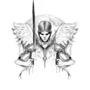 MIchael the Arch Angel Stabbing Satan tattoo design idea
