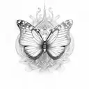 Butterfly with sol key tattoo design idea