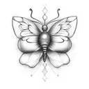 Butterfly with sol key tattoo design idea