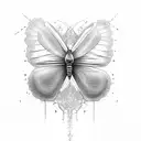 Butterfly with sol key tattoo design idea