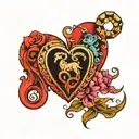 Heart with Aries and Scorpio zodiac sign tattoo design idea