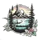 pnw landscape tattoo design idea