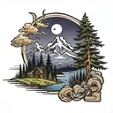 pnw landscape tattoo design idea