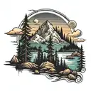 pnw landscape tattoo design idea