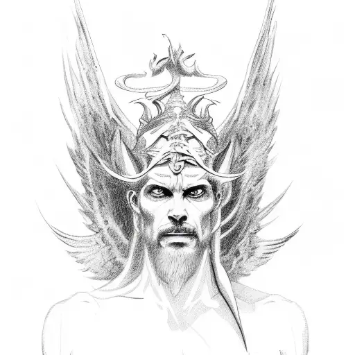the fall of lucifer tattoo design idea