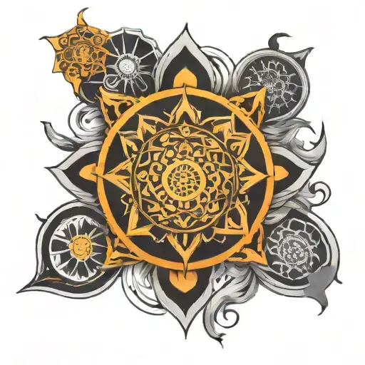 chakra symbols tattoo design idea