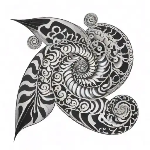 Fibonacci spiral tattoo design idea