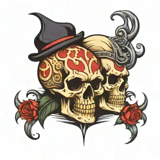 skull brotherhood tattoo design idea